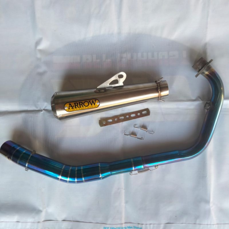 Knalpot Racing Arrow Gsx R15 v2 v3 CBR 150R Cb 150R Vixion Satria Fu MX king Sonic Header Bluemoon-3