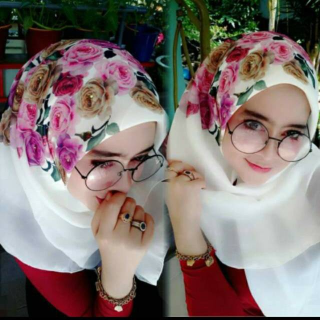 BELLA SQUARE motif bunga print 100% real pis original berlabel