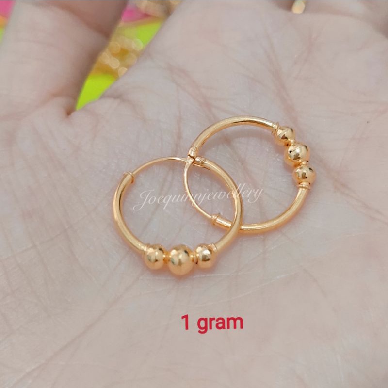 anting bulet ulir 1 gram emas muda