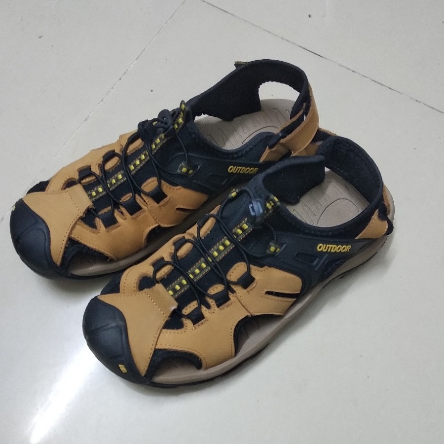 Handmade Sandal Hiking Gunung Pria Original Sendal Kulit Asli Cowok Outdoor Keren Bernapas Musim Panas 002