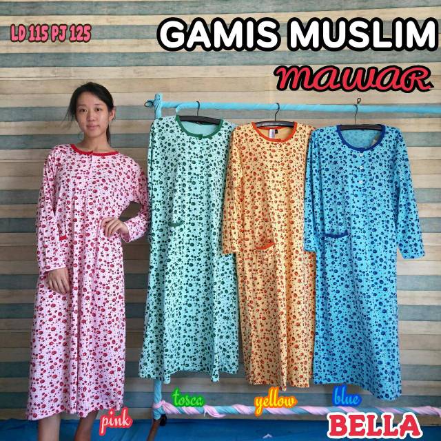 Gamis Muslim Mawar bella