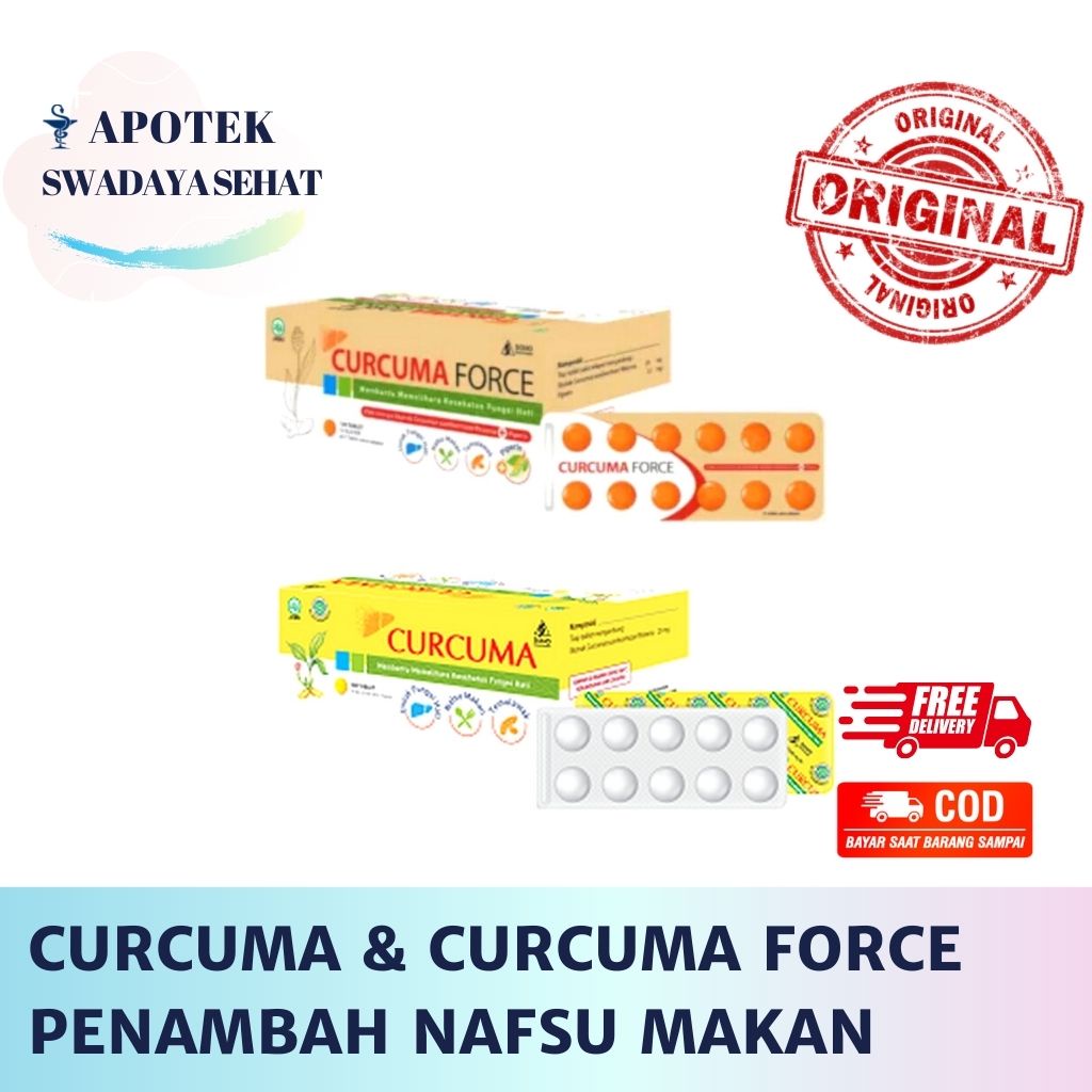 CURCUMA Force FCT Strip &amp; Curcuma Biasa Tablet Untuk Kesehatan Hati Liver - Penambah Nafsu Makan