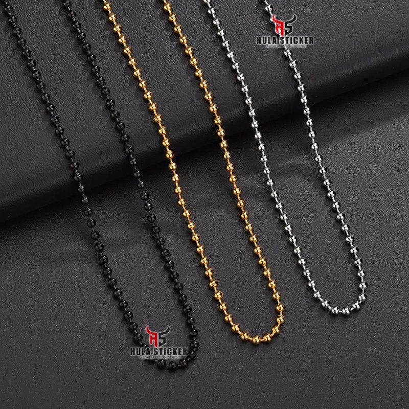 Kalung Titanium Wanita Pria BIJI LADA SILVER GOLD HITAM ROSEGOLD Rantai Stainless Steel 316L Anti karat dan Tidak Luntur Kalung Rantai Pendant