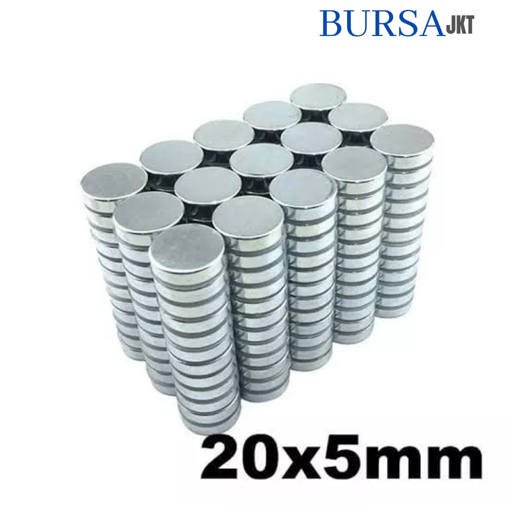 MAGNET SUPER KUAT N52 NEODYMIUM N52 BULAT STRONG NdFeB 20 x 5 MM