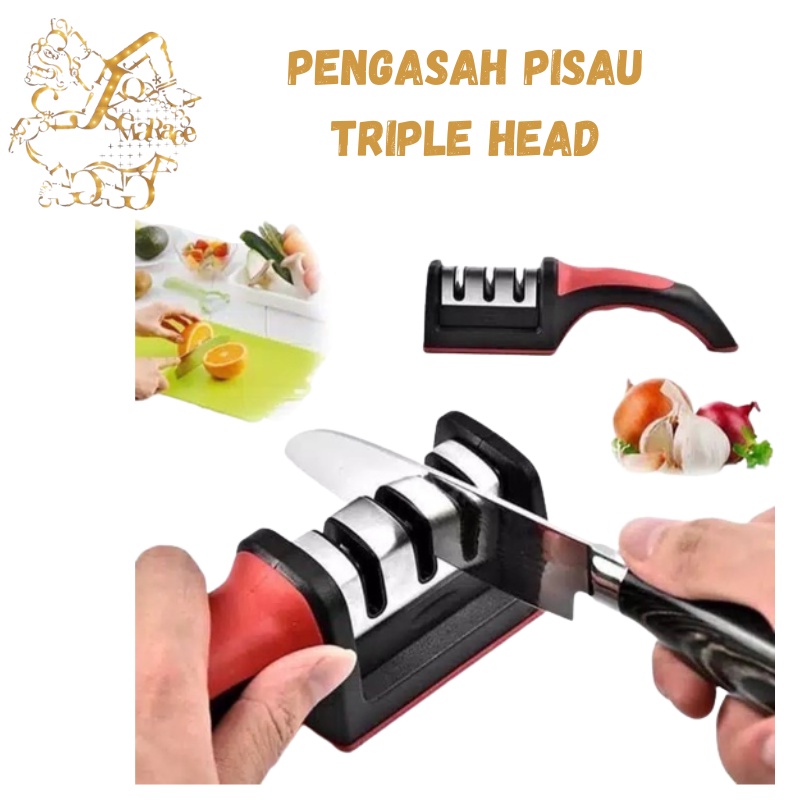 PENGASAH PISAU TRIPLE HEAD (TIGA ASAHAN BERBEDA)