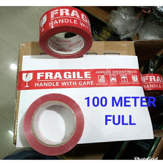 

[[BISA COD]] (GOJEK GRAB) LAKBAN FRAGILE MERAH 100 METER X 48 MM PRODUK TERBATAS Kode 745