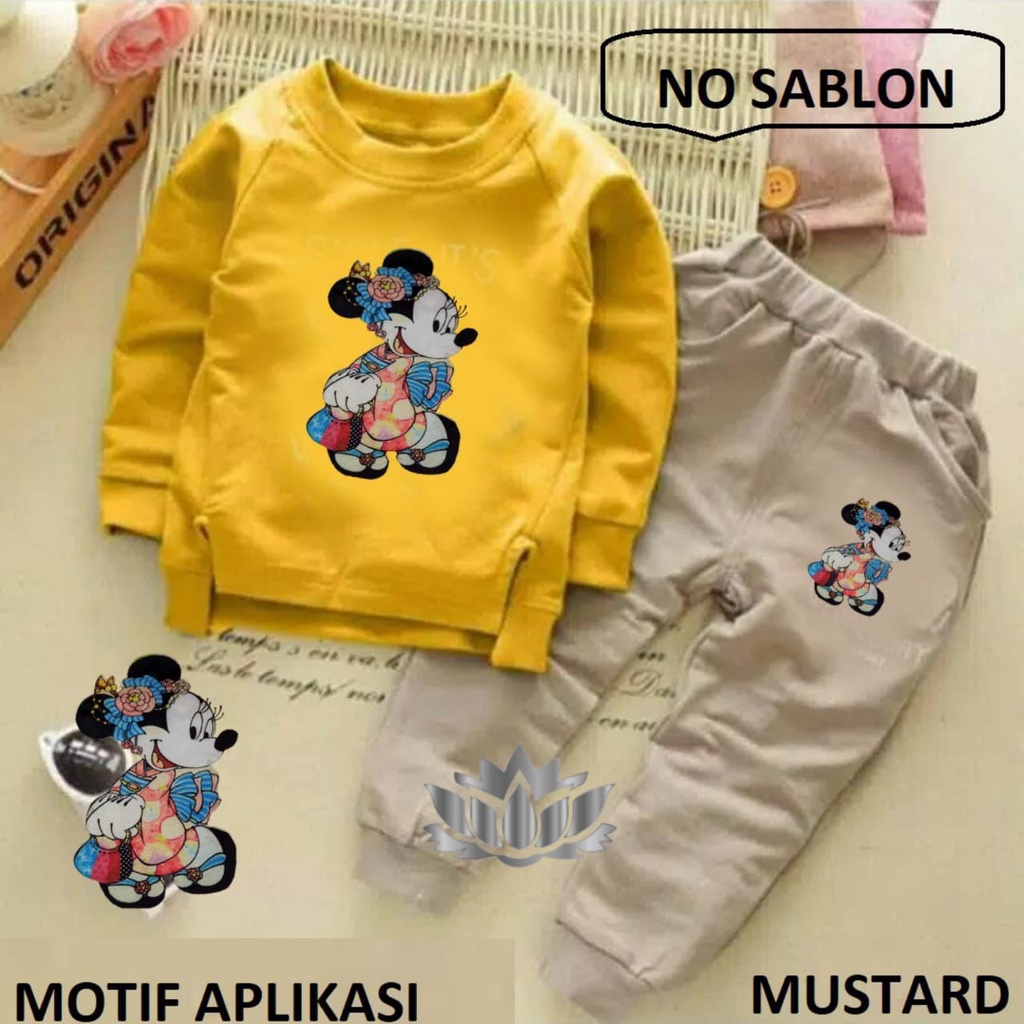 BO - SETELAN MICKEY GIRD / SETELAN SWEATER ANAK / PAKAIAN ANAK / FASHION ANAK / SETELAN ANAK TERBARU