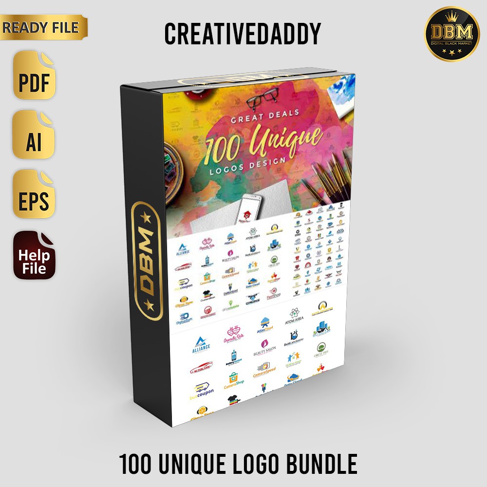 100 Unique Logo Bundle - Photoshop &amp; Illustrator