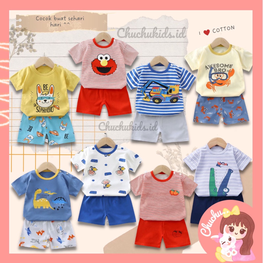 Setelan baju bayi laki laki setelan Anak Kaos Lengan Celana pendek baju anak laki laki baju bayi perempuan stelan bayi stelan anak 0-4 tahun setelan bayi stelan bayi laki laki zh