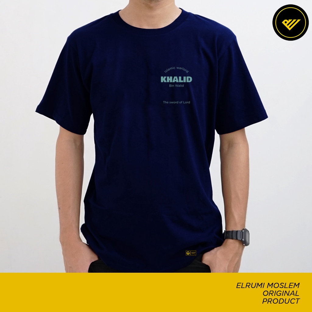 Elrumi Moslem Edisi Khalid bin Walid / Baju Kaos Dakwah / Baju Kaos Islami / Baju Muslim / Distro Muslim-1