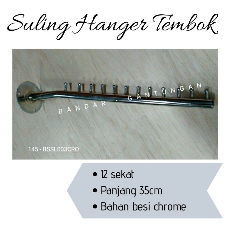 Hanger suling tembok  Beli 20 Pcs Gratis 1 Pcs Gantungan seruling 12 titik tekuk Gantungan baju Display toko-BH