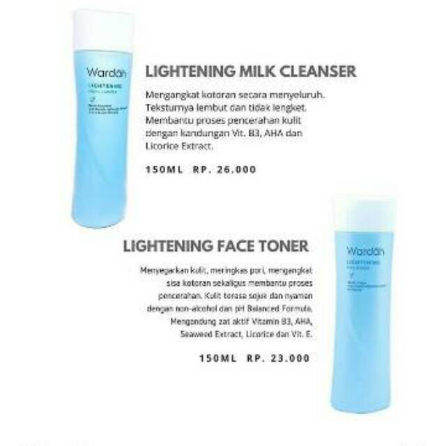 Wardah Lightening Milk Cleanser dan Face Toner