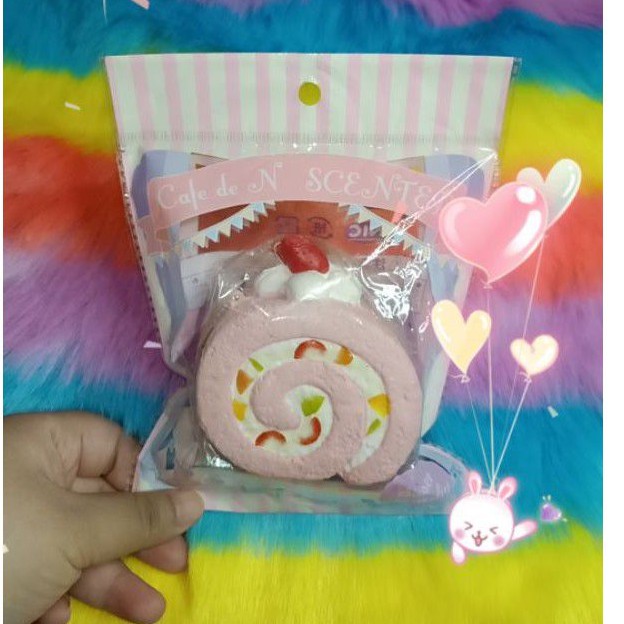Jual Squishy Cafe De N Cake Roll Pink Rare Preloved Shopee Indonesia