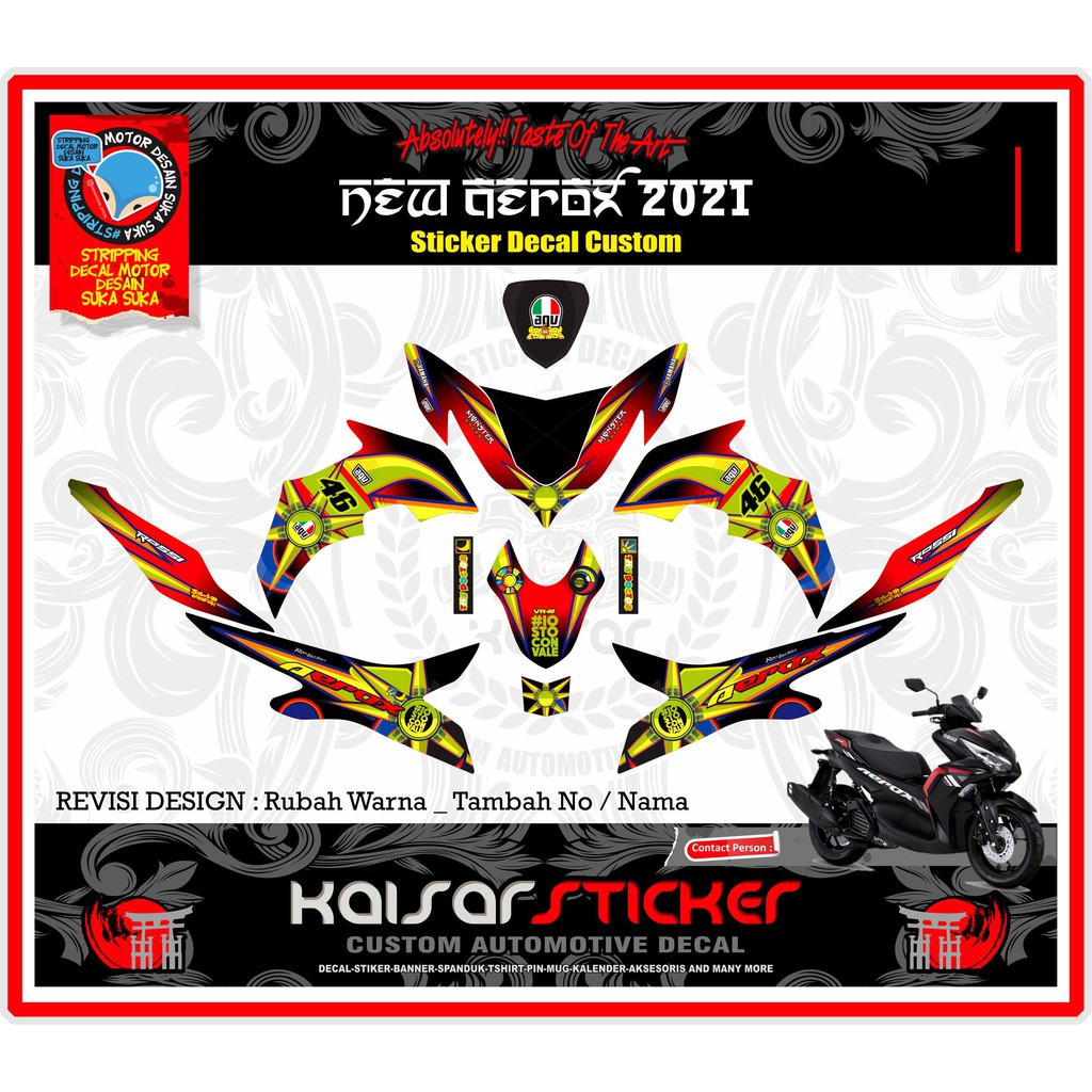 Stiker aerox Striping Decal All New Aerox 155 Connected full body sticker aerox 155 Connected