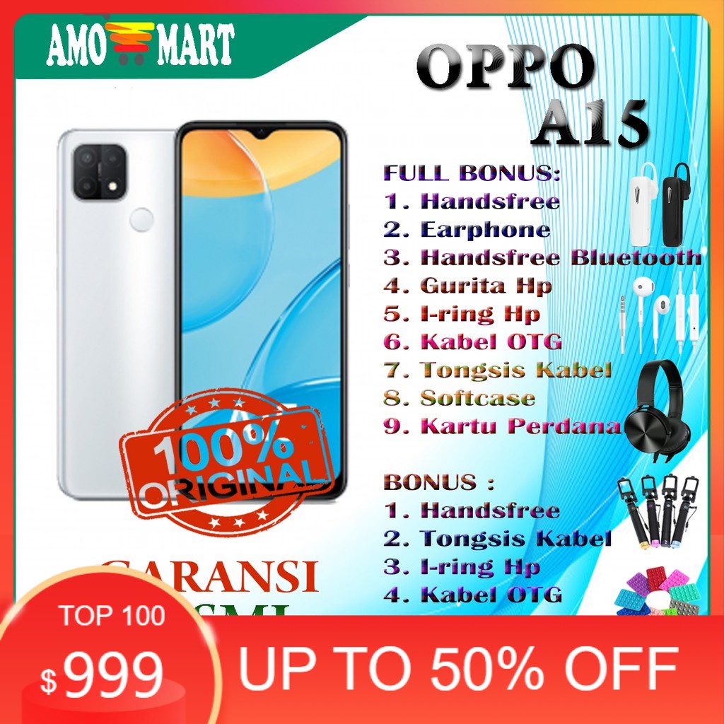 HP BARU OPPO A15 & A15s RAM 2/32 GB ,3/32GB & 4/64GB NEW 100% ORI GARANSI RESMI OPPO INDONESIA