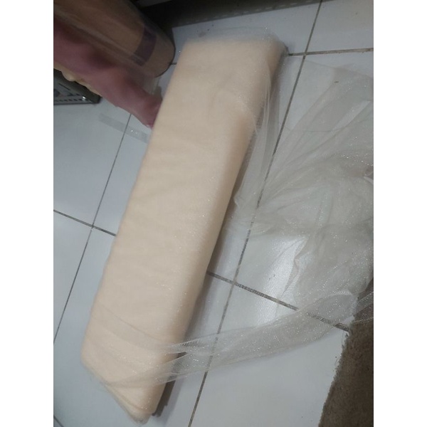 [WARNA__WARNI] Kain Soft Tulle Crystal_Tile Cristal Halus Polos Perancis
