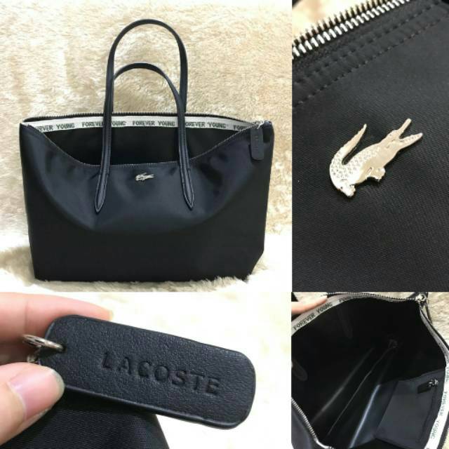 lacoste nylon tote bag