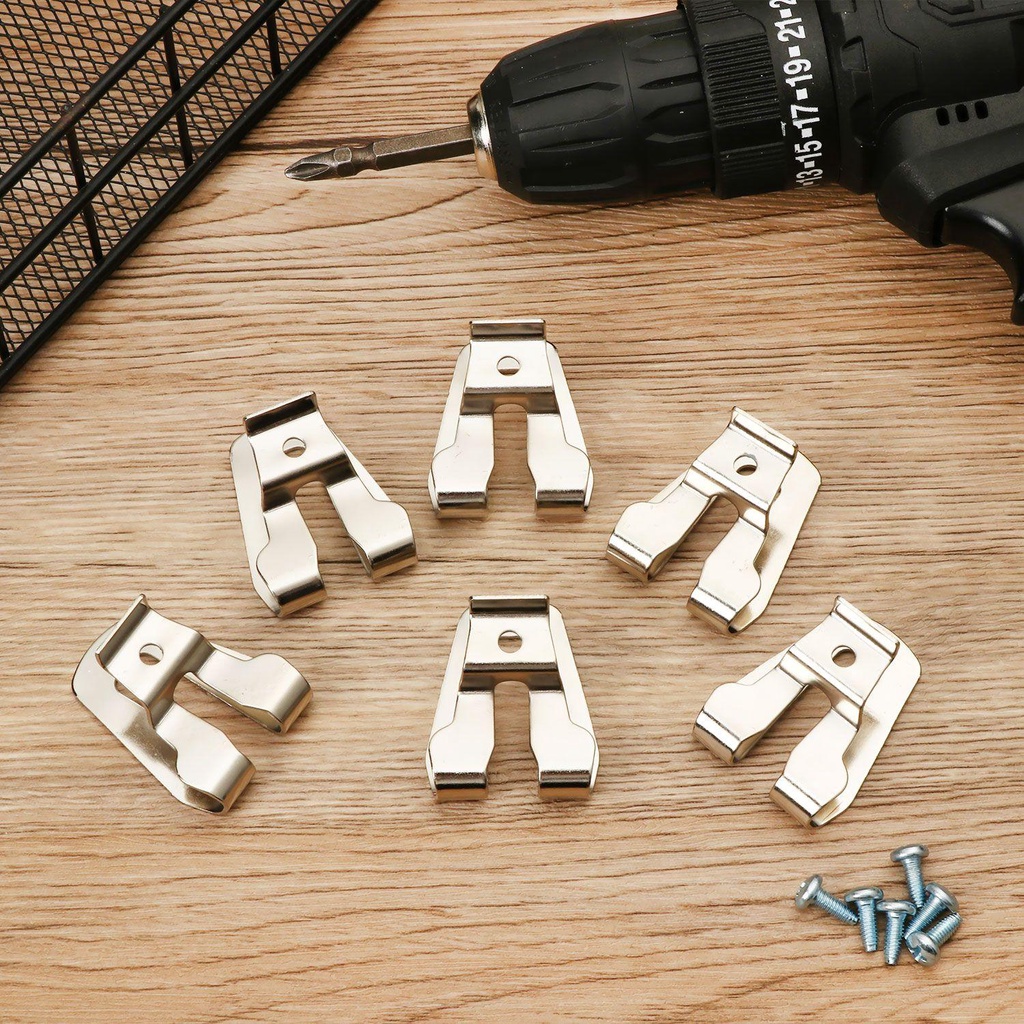 Populer 6/12Pcs Klip Kait Tukang Palu Alat Sabuk Dengan Sekrup Power Tool Parts Replacement Belt