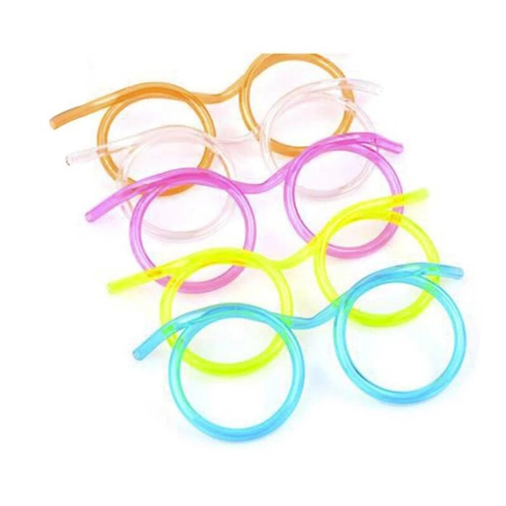 Quinton Straw Glasses Flexible Bar Perlengkapan Mainan Pesta Lelucon Praktis Tabung Minum Anak Bayi Plastik