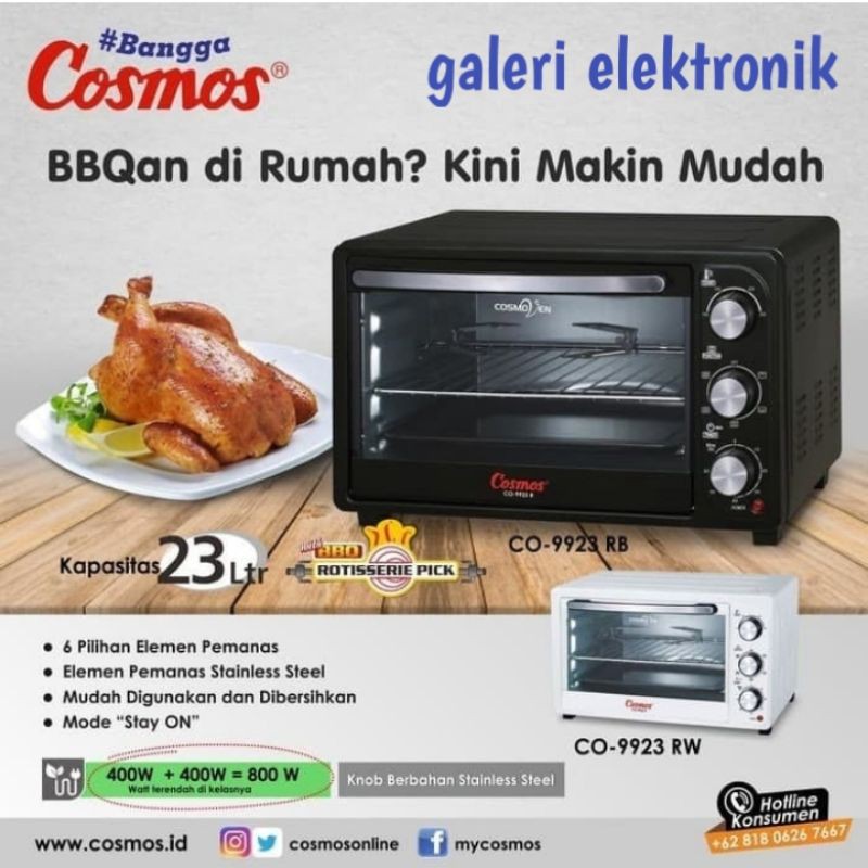 Oven listrik low watt cosmos original hemat listrik 23liter co 9923rb