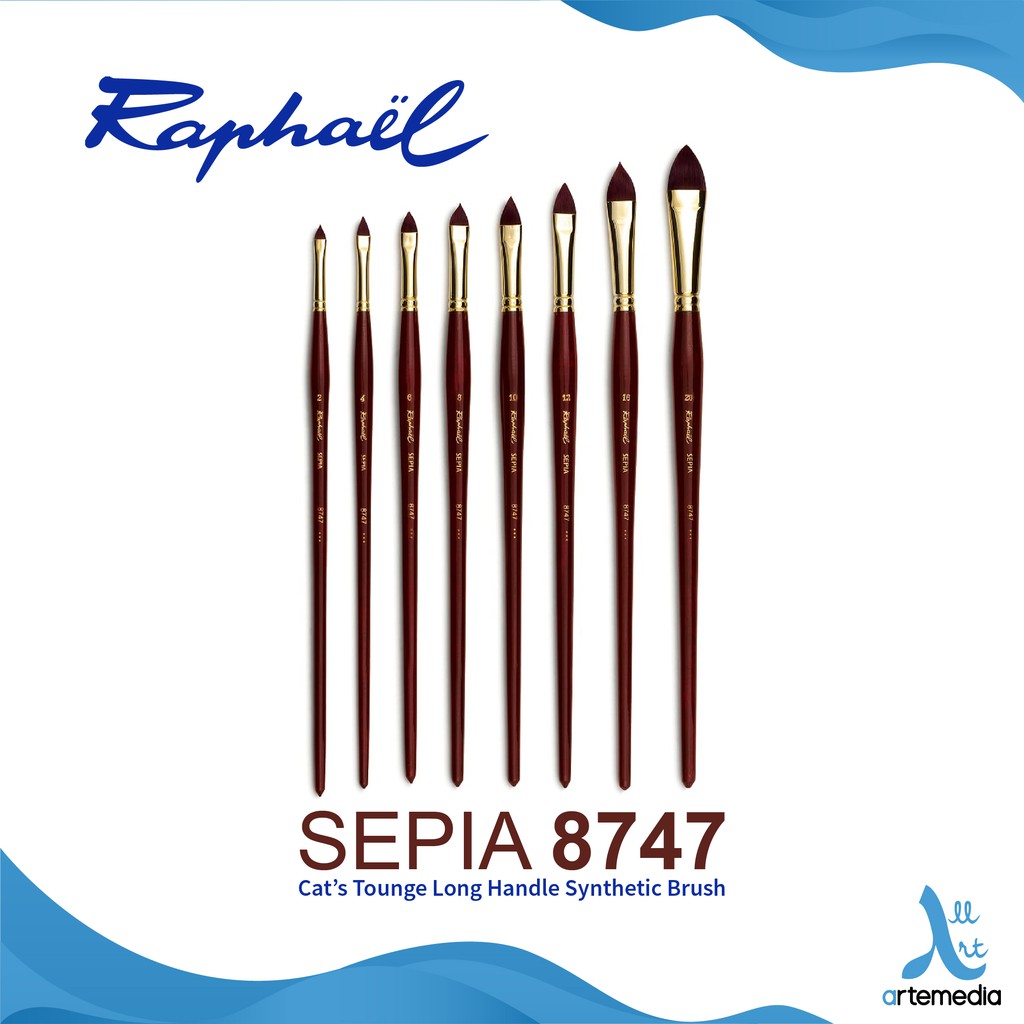 

Raphael 8747 Cat Tongue Sepia Acryl Synthetic Brush LH