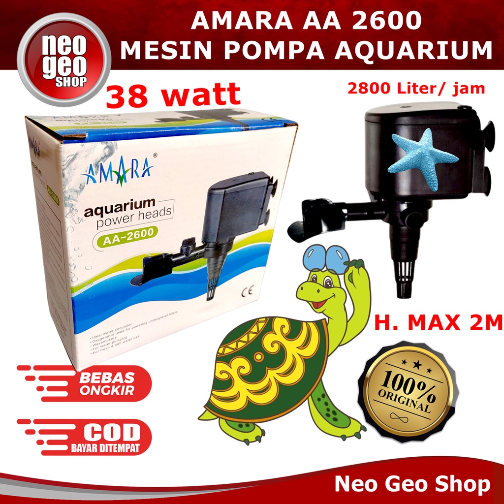 Amara AA 2600 AA2600 mesin pompa aquarium aquascape kolam hidroponik