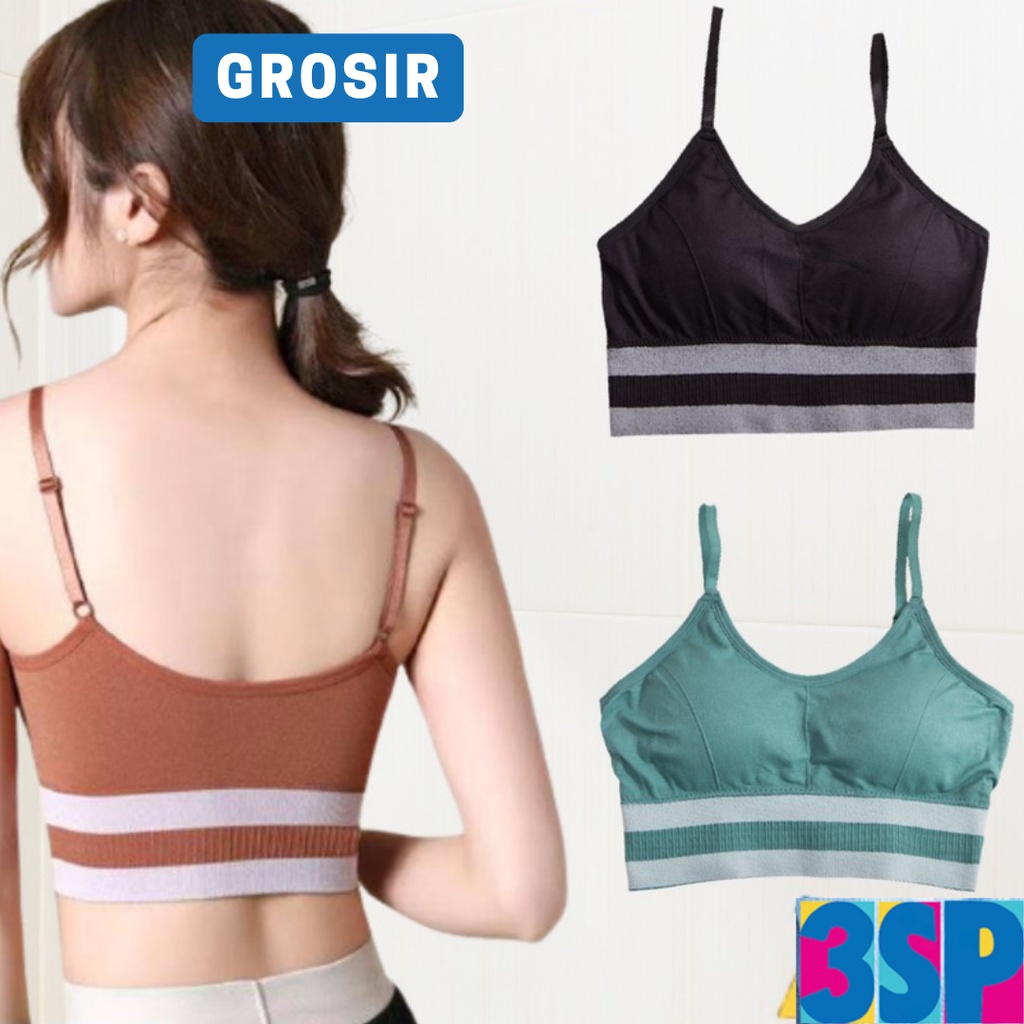 3SP | UWR22 Pakaian Dalam BH Push Up Sports Bra Olahraga Yoga Zumba Gym Wanita Tanpa Kawat