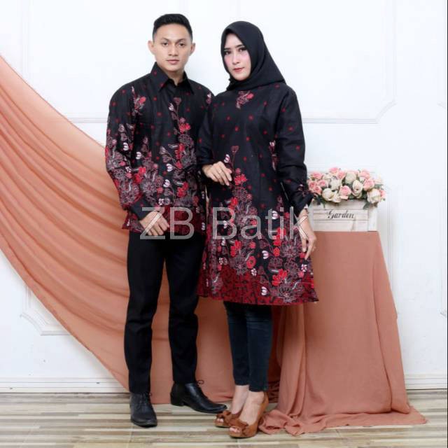 ZB Batik - Maura Couple - Sania Ruffle Batik Couple Ori Ndoro Jowi Garansi Termurah Shopee