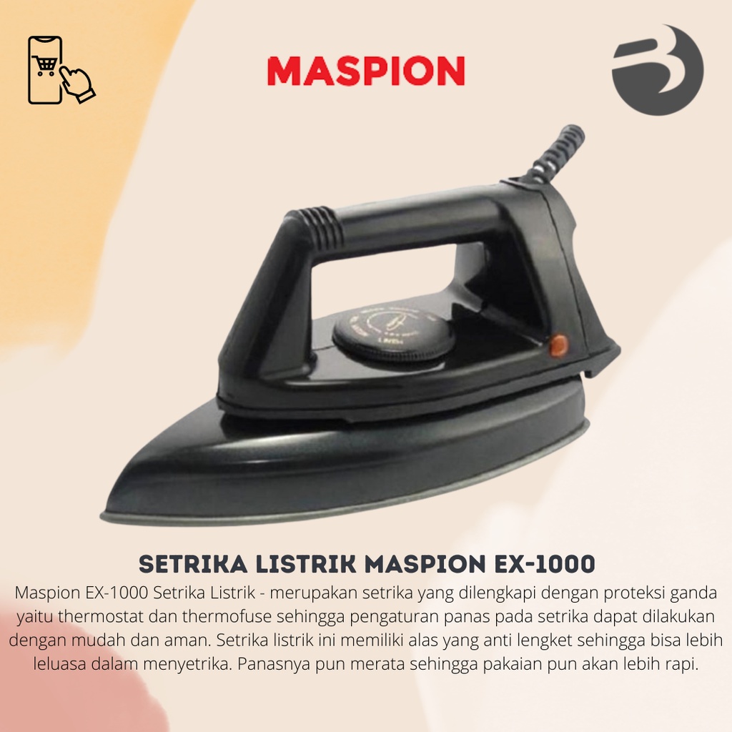Setrika Listrik Maspion EX-1000/ EX-1010 BB