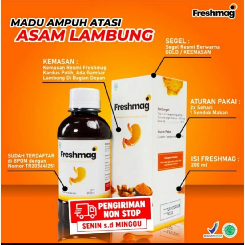 

freshmag madu herbal mengatasi asam lambung dan sakit maag