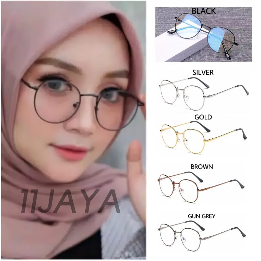 Kacamata Anti Bluray Sinar UV Gadget Frame Bulat Pria Wanita