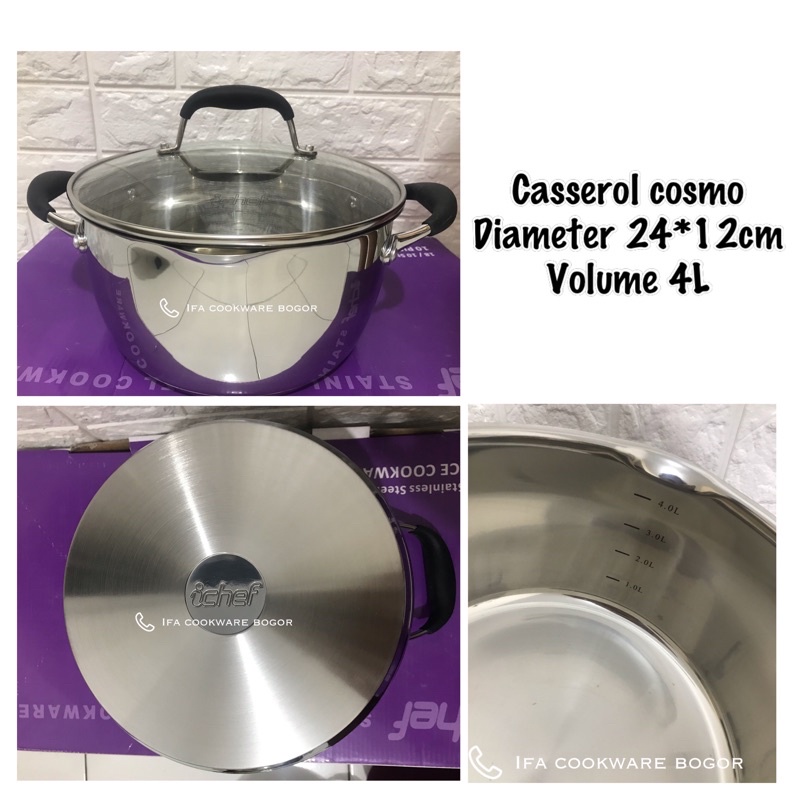 Casserol (panci) 24cm by Ichef (satuan cosmo)