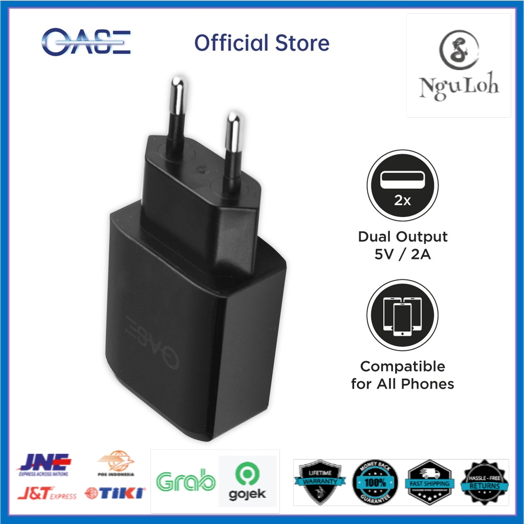 OASE Multi-port fast charge head 5V 2A, MD-Q3 OPPO Official Accessories (Free Garansi)