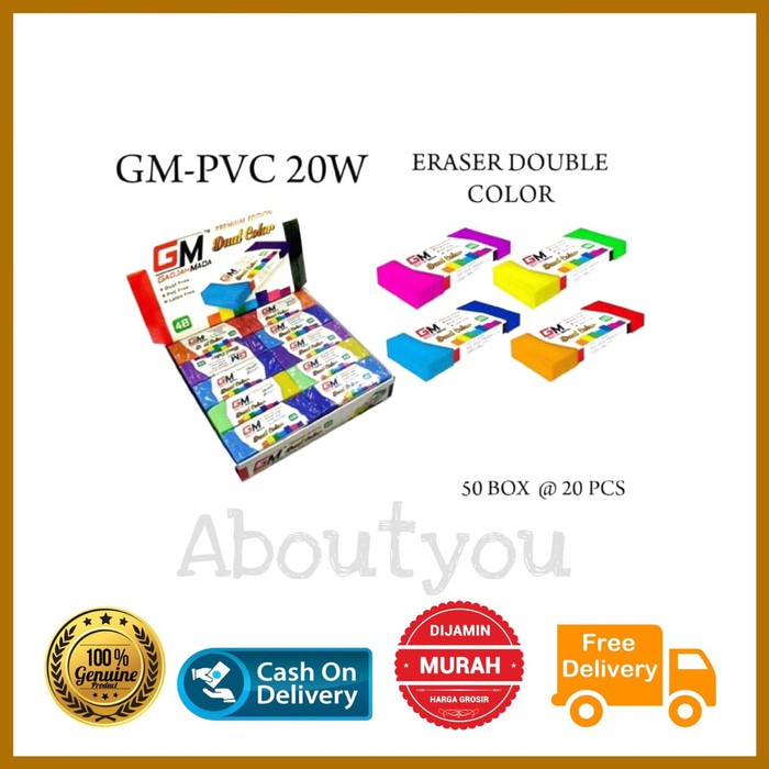 

nn UNIK penghapus pensil / pencil eraser GM WARNA PVC20W