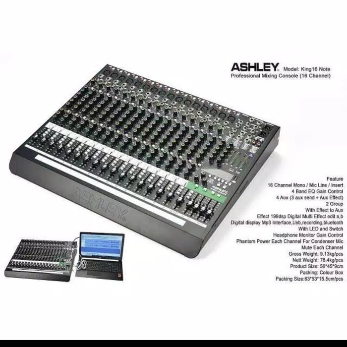 Mixer Ashley King 16 Note Original KING16 Interface USB - Bluetoot