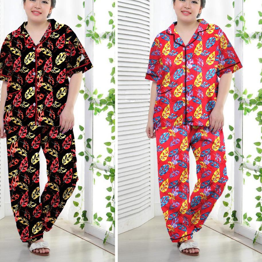 ☆Lagi MURAH☆ Alvaro Outlet Piyama Dewasa CP JUMBO Daun Janda Bolong / Ld 120CM - Terbaik