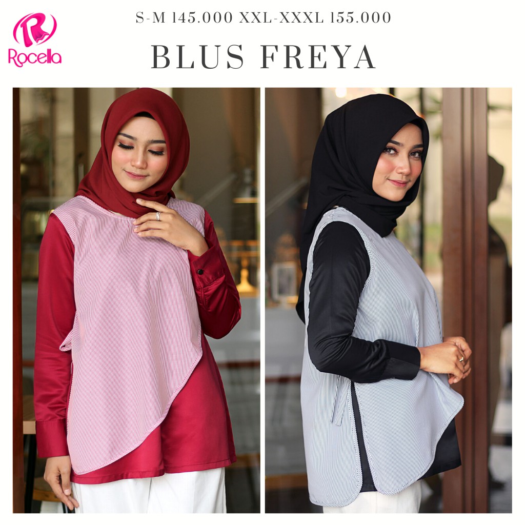 ROCELLA BLUS FREYA - BAJU MENYUSUI - BLUS WANITA MENYUSUI - ATASAN WANITA MUSLIM - BAJU IBU MENYUSUI