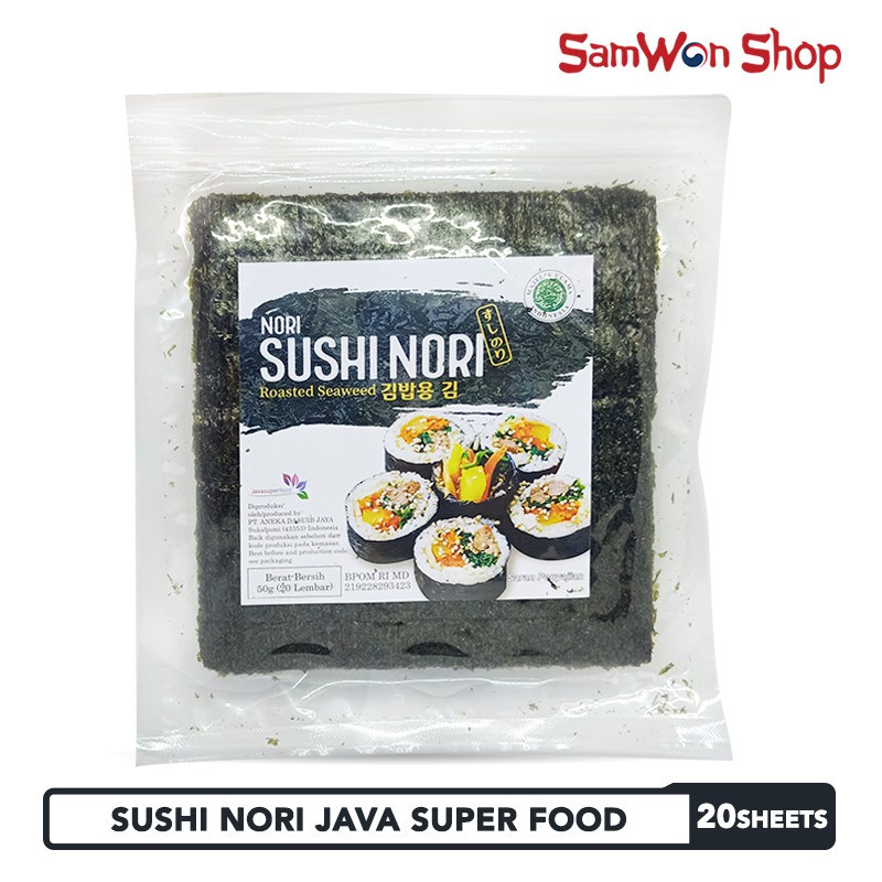

SUSHI NORI JAVA SUPER FOOD 20 SHEETS ROASTED SEAWEED RUMPUT LAUT