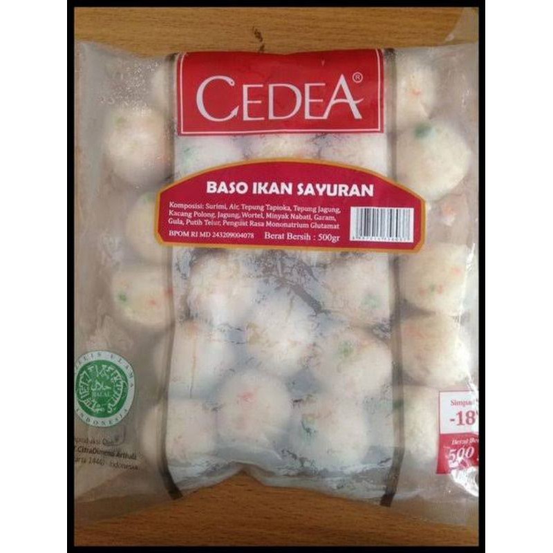 Cedea Baso Ikan Sayuran 500gr Frozen Food Grosir
