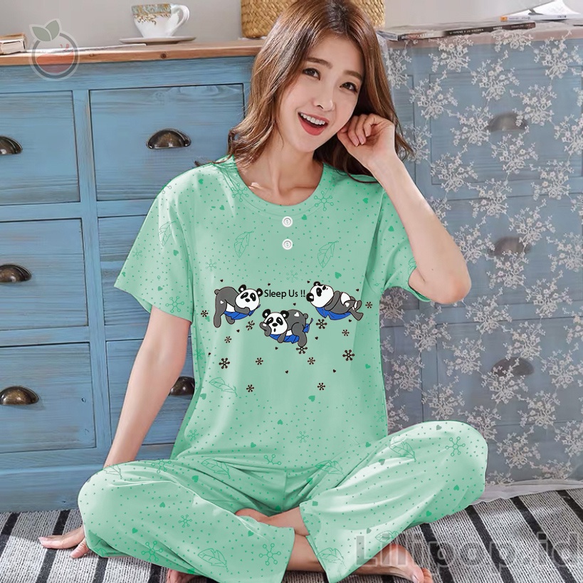 Baju Tidur Stelan Wanita Celana Panjang Baby doll Dewasa Piyama Allsize Cp Lilipop Sleep Wear