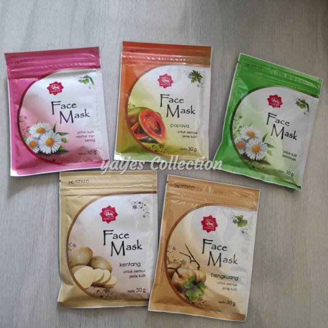 Masker wajah viva face mask 30g bengkoang berminyak normal dan kering kentang pepaya