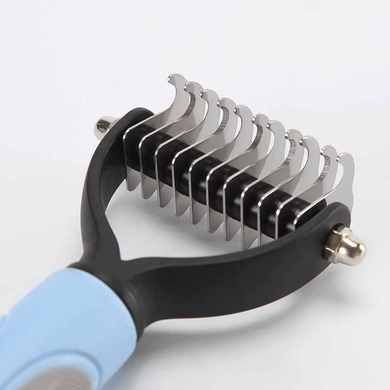 【Yayapet】 Comb Pet Sisir Bulu Kucing Dan Anjing Kucing Hewan Sisir Bulu Shedding Pengangkat Bulu Rontok Kucing Anjing Double Coat Pet Hair Removal Knife Comb