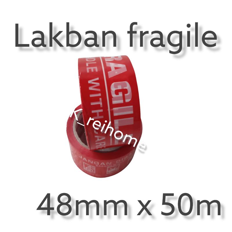 

Lakban FRAGILE Merah 48mm x50 meter - Lakban fragile termurah 2"x 50 meter - lakban jangan dibanting