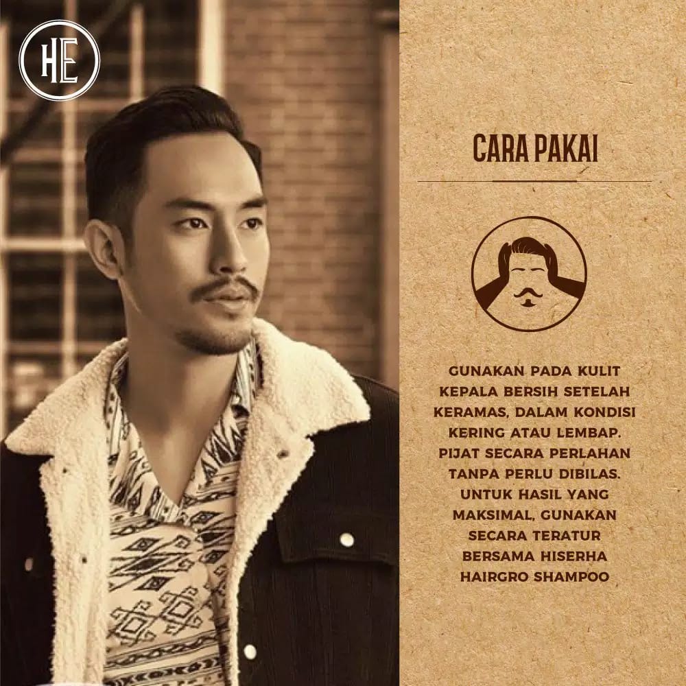 HIS ERHA Hairgro Tonic 60 ml - Tonik Rambut Rontok &amp; Penumbuh Rambut Khusus Pria ~ ORIGINAL 100%