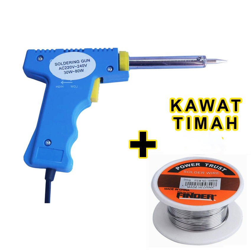 Solder Listrik Biru + Timah Kawat I Solder Tembak I Timah Solder