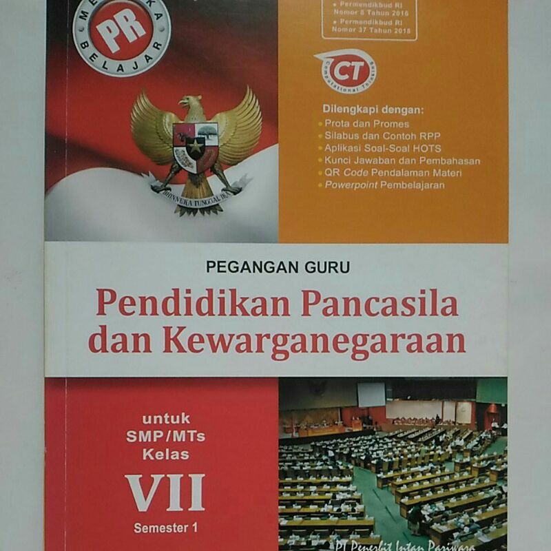Buku pegangan guru PR Pkn kls VII sem 1 2020