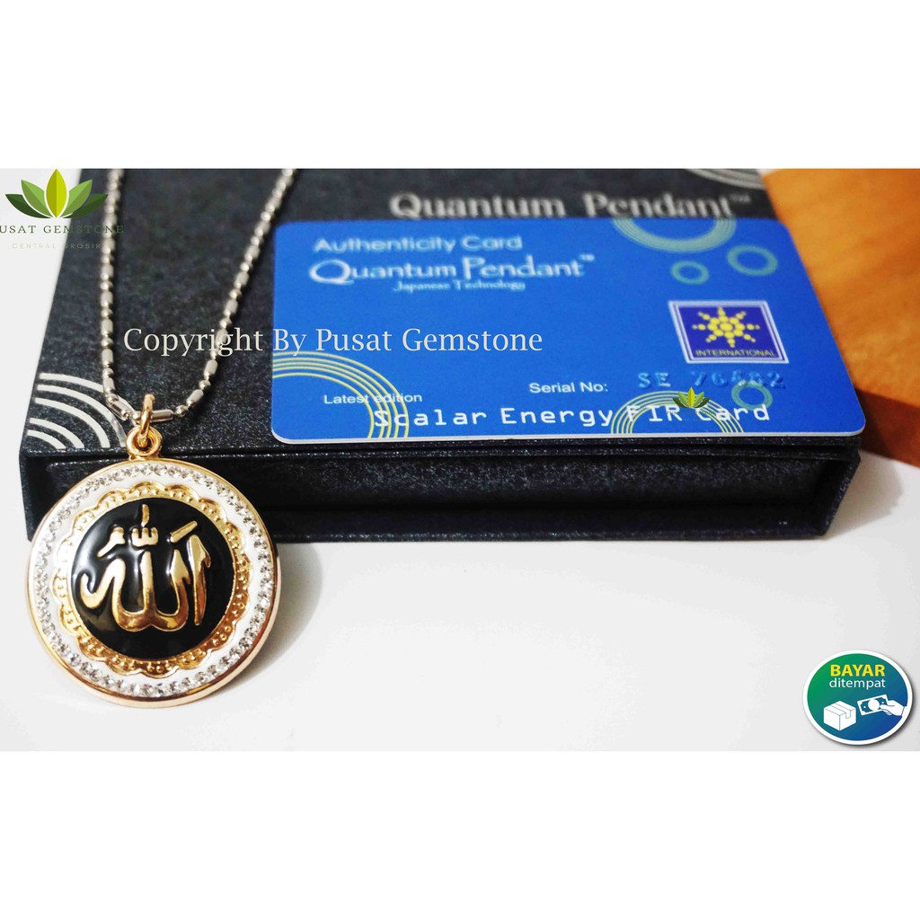 Kalung Kesehatan Quantum Pendant Lafaz Allah Pasir  Emas Bersertifikat