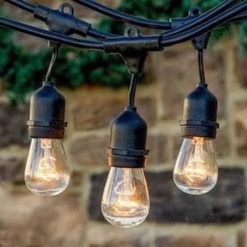kabel lampu gantung cafe 20m 20 meter 40 fiting lampu hias cafe lampu gantung 20m 20 meter outdoor