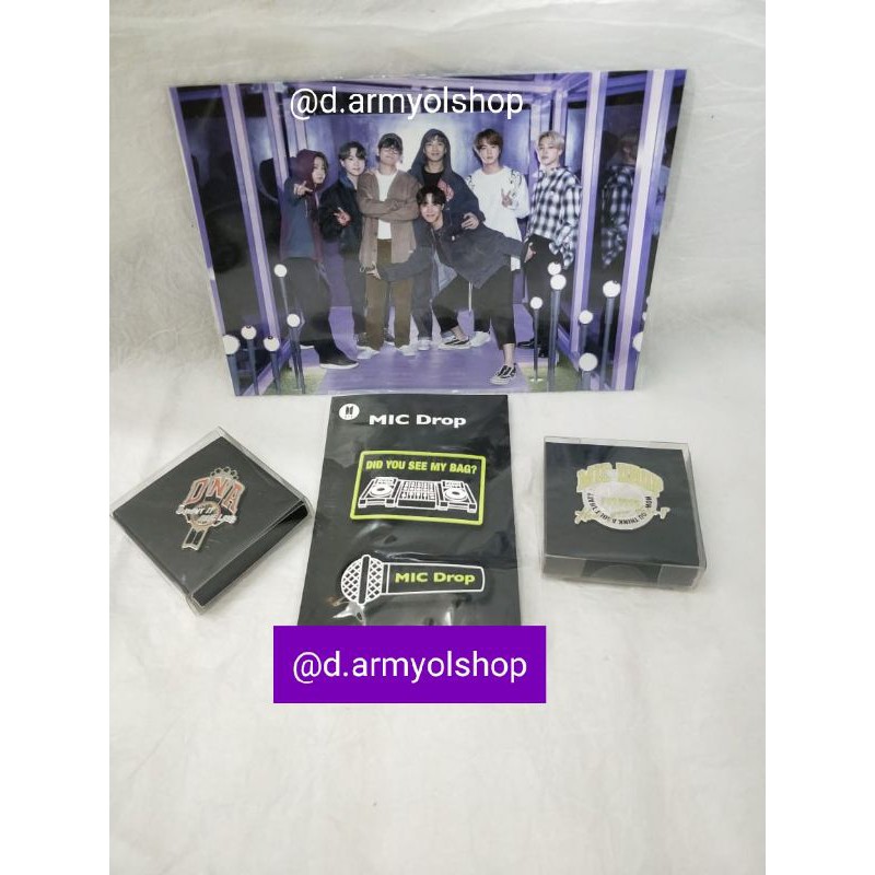 [READY STOCK] OFFICIAL BTS MOTS POP UP MIC DROP DNA BADGE SET BUNDLE