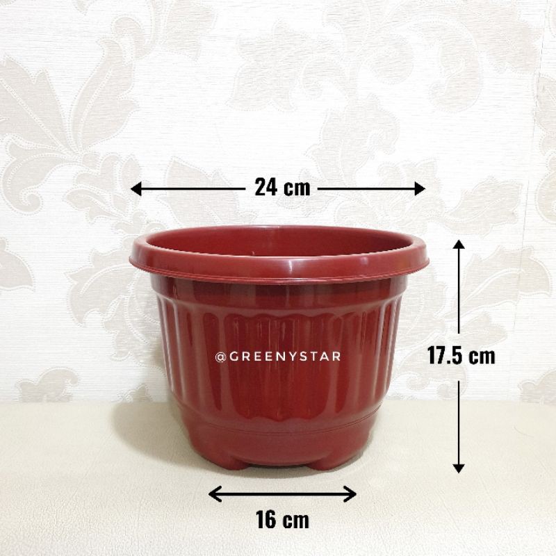 Pot 24cm, pot GM 3C, pot bibit, pot 24cm, pot coklat, pot bata 24cm, pot merah